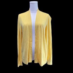 Yellow Knit Open Front Cardigan